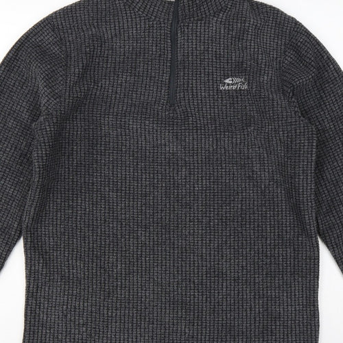 Weird Fish Men's Grey M 1/4 Zip High Neck Fleece Sweatshirt