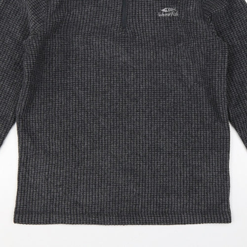 Weird Fish Men's Grey M 1/4 Zip High Neck Fleece Sweatshirt