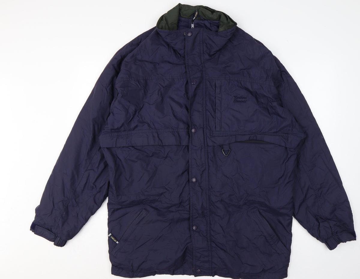 Northern Elements Men’s Blue L Hooded Insulated Nylon Parka Jacket