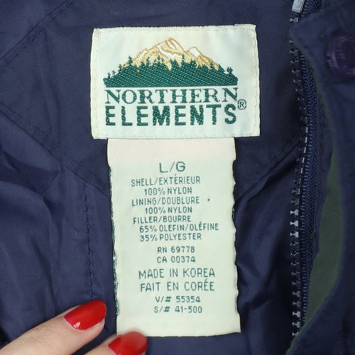 Northern Elements Men’s Blue L Hooded Insulated Nylon Parka Jacket