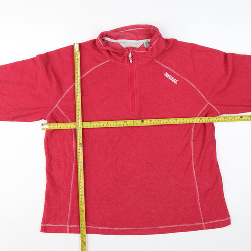 Regatta Women Pink UK 16 1/4 Zip Logo Fleece Sweatshirt
