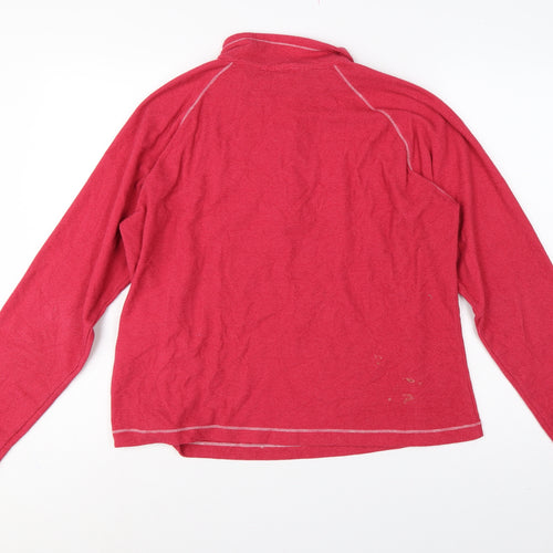 Regatta Women Pink UK 16 1/4 Zip Logo Fleece Sweatshirt