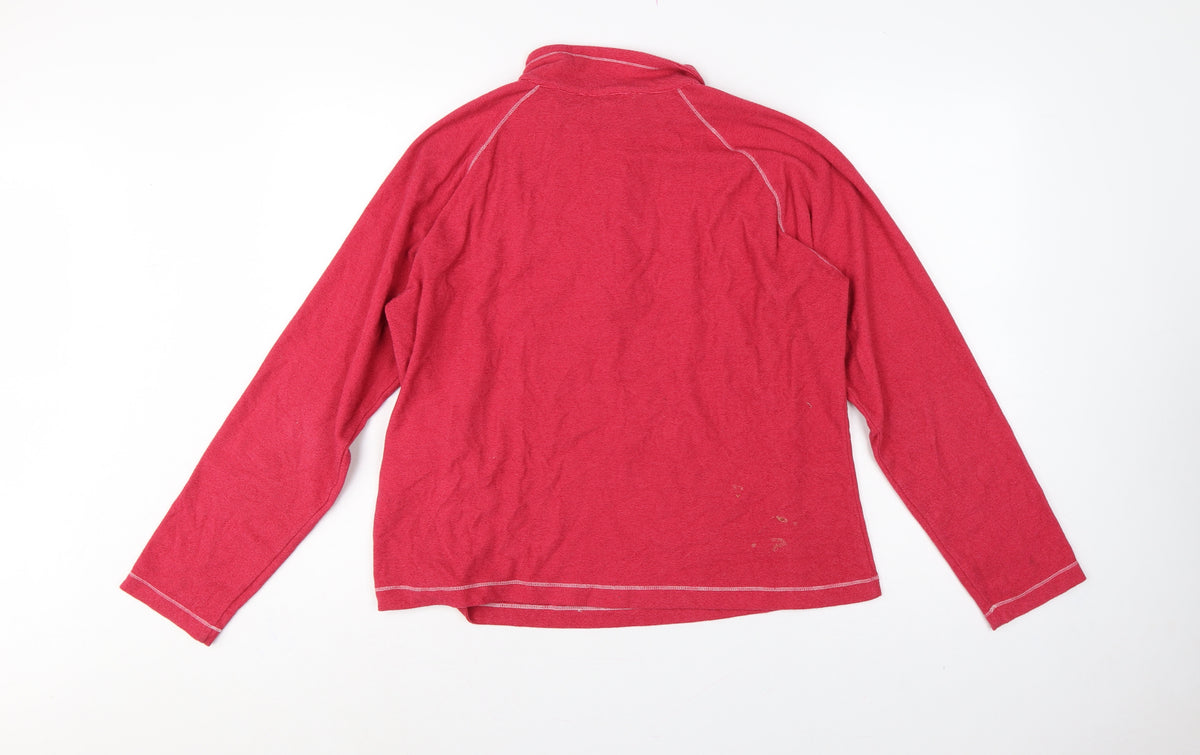 Regatta Women Pink UK 16 1/4 Zip Logo Fleece Sweatshirt