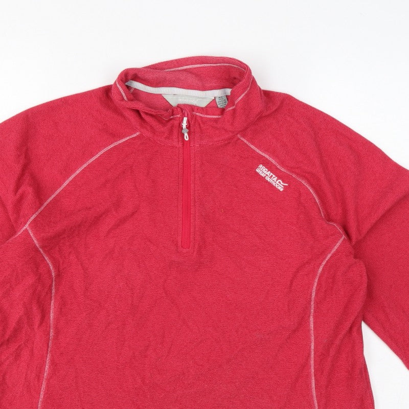 Regatta Women Pink UK 16 1/4 Zip Logo Fleece Sweatshirt