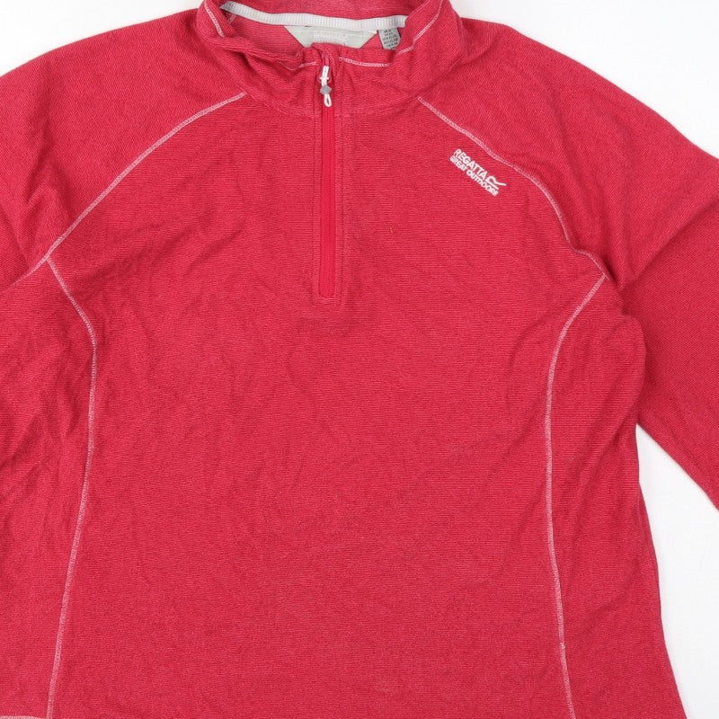 Regatta Women Pink UK 16 1/4 Zip Logo Fleece Sweatshirt