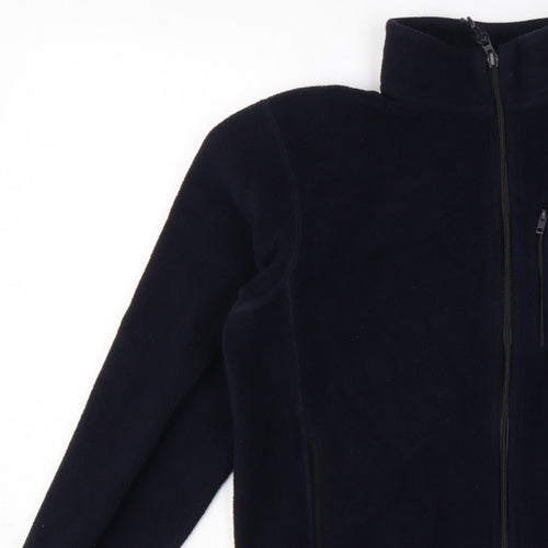Uniqlo Boys Navy 11-12 Years Fleece Track Jacket Full Zip Pockets