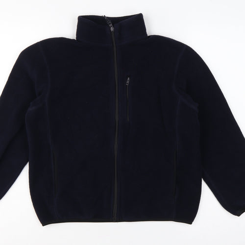 Uniqlo Boys Navy 11-12 Years Fleece Track Jacket Full Zip Pockets