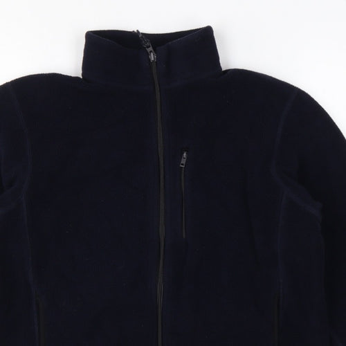 Uniqlo Boys Navy 11-12 Years Fleece Track Jacket Full Zip Pockets