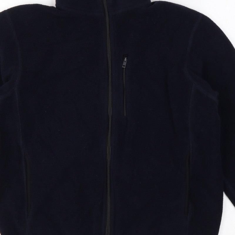 Uniqlo Boys Navy 11-12 Years Fleece Track Jacket Full Zip Pockets