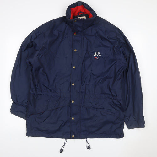 Pinter Mens Blue M Basic Jacket Australia Embroidered Zip Coat
