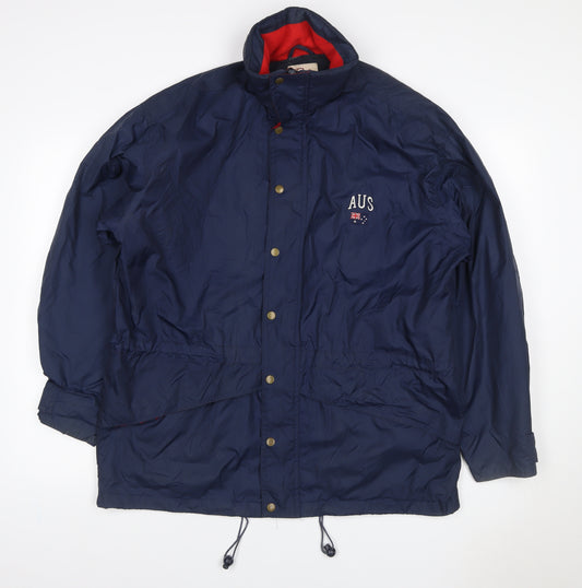 Pinter Mens Blue M Basic Jacket Australia Embroidered Zip Coat