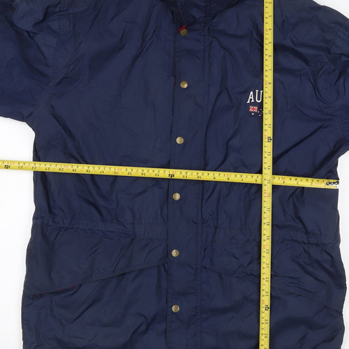 Pinter Mens Blue M Basic Jacket Australia Embroidered Zip Coat