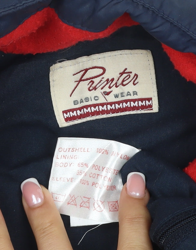 Pinter Mens Blue M Basic Jacket Australia Embroidered Zip Coat