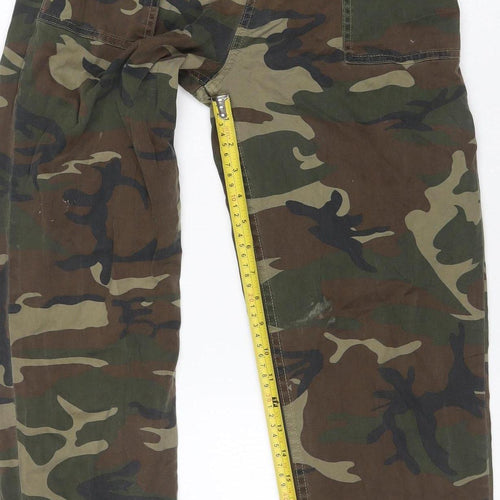 Topshop Women’s Camo Cargo Trousers UK 8 Cotton Low Rise