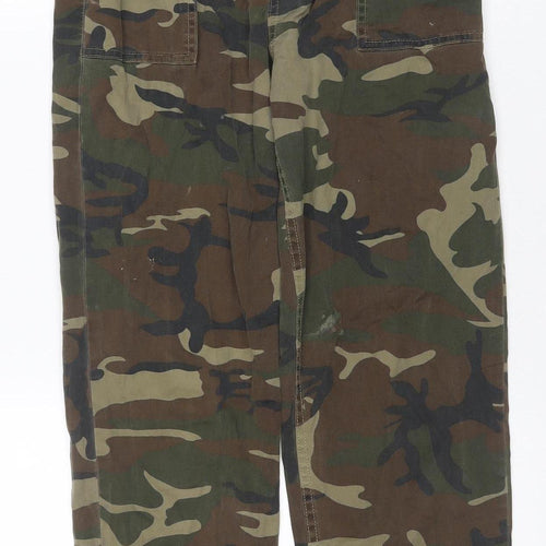 Topshop Women’s Camo Cargo Trousers UK 8 Cotton Low Rise