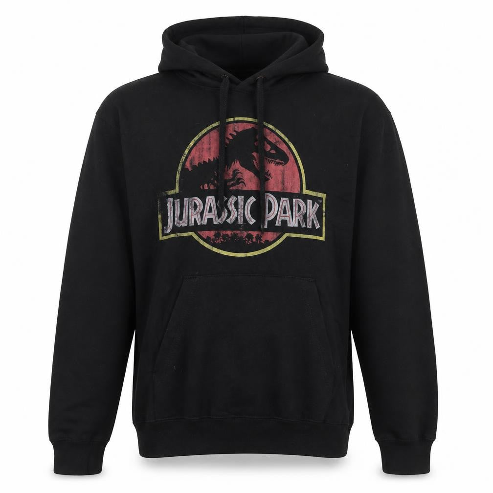 Jurassic Park Men’s Black S Pullover Hoodie 25th Anniversary Dinosaur