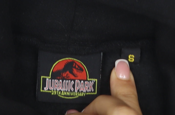 Jurassic Park Men’s Black S Pullover Hoodie 25th Anniversary Dinosaur