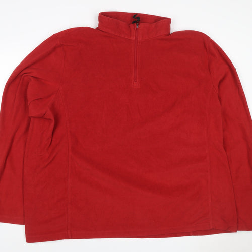 TOG24 Women’s Red 4XL Fleece 1/4 Zip High Neck Sweatshirt