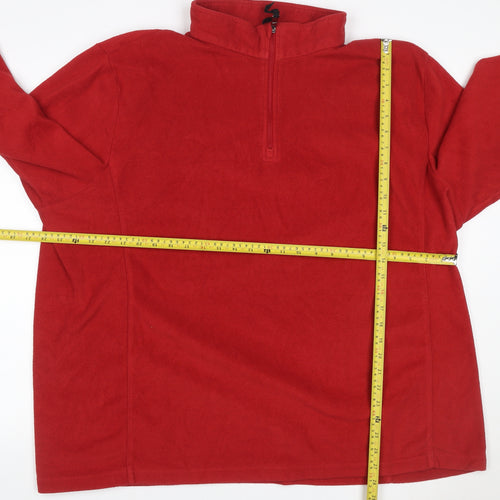 TOG24 Women’s Red 4XL Fleece 1/4 Zip High Neck Sweatshirt