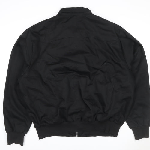 Urban Road Men Black XL Bomber Jacket Golf Embroidered Tartan Lined