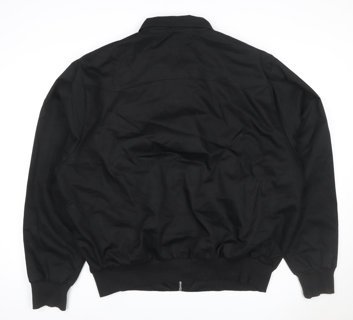 Urban Road Men Black XL Bomber Jacket Golf Embroidered Tartan Lined