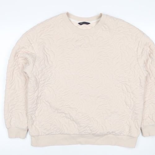 Marks and Spencer Women’s Ivory Quilted Floral Sweatshirt UK 14
