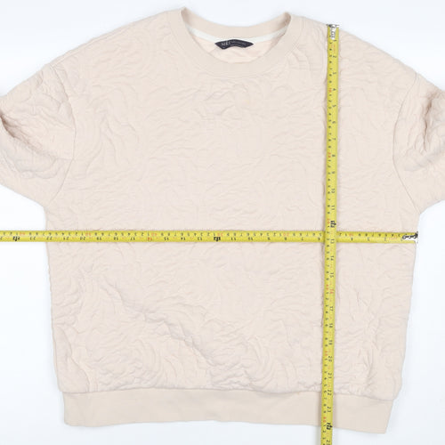Marks and Spencer Women’s Ivory Quilted Floral Sweatshirt UK 14