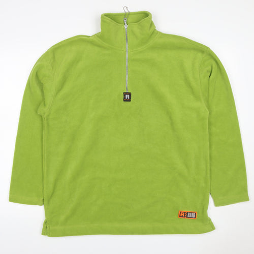 RAID Teens Green UK 16 1/2 Zip Fleece Pullover Sweatshirt