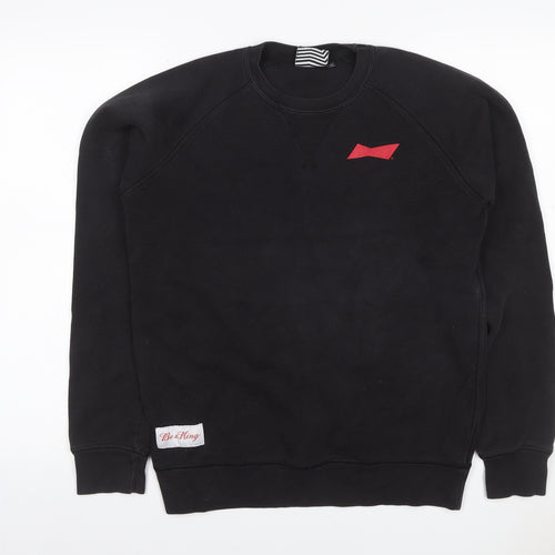 Be a King Men’s Black M Graphic Print Crew Neck Pullover Sweatshirt