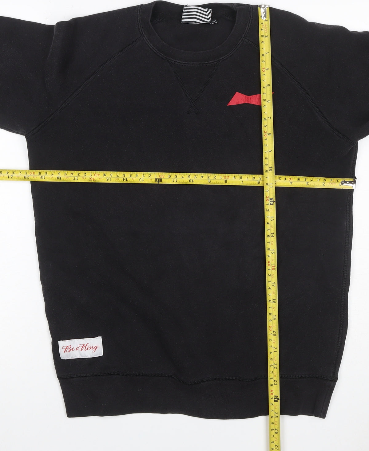 Be a King Men’s Black M Graphic Print Crew Neck Pullover Sweatshirt