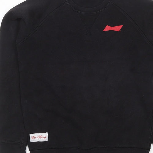 Be a King Men’s Black M Graphic Print Crew Neck Pullover Sweatshirt