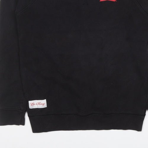 Be a King Men’s Black M Graphic Print Crew Neck Pullover Sweatshirt
