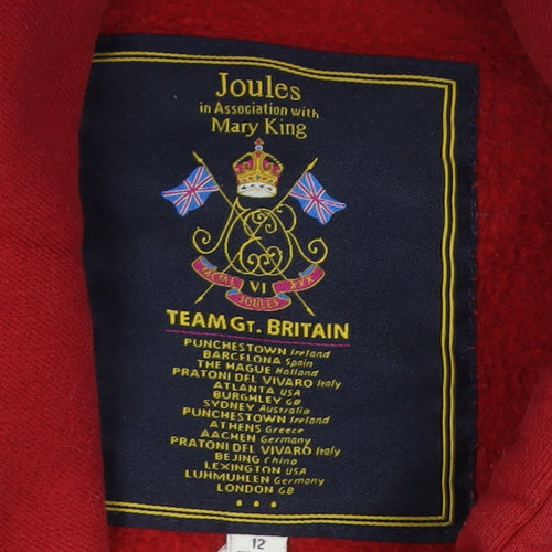 Joules Mary King Women’s Red UK 12 Team GB Britain Pullover Hoodie