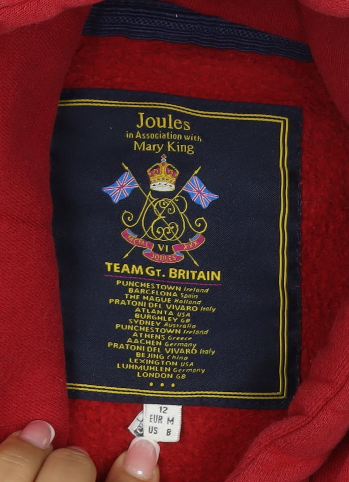 Joules Mary King Women’s Red UK 12 Team GB Britain Pullover Hoodie