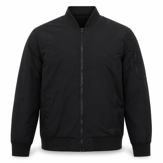 Zara Men Black XL Bomber Jacket Full Zip Lightweight Pockets