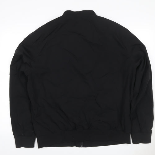 Zara Men Black XL Bomber Jacket Full Zip Lightweight Pockets