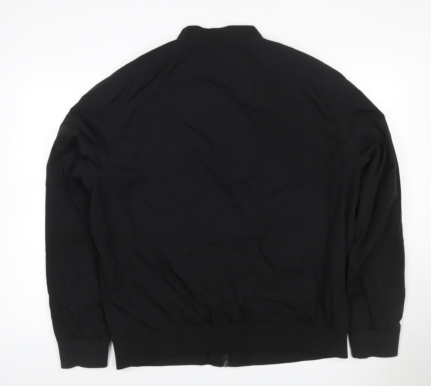 Zara Men Black XL Bomber Jacket Full Zip Lightweight Pockets