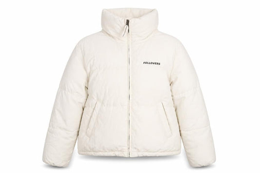 Bershka Women Ivory L Puffer Jacket Full Zip Padded