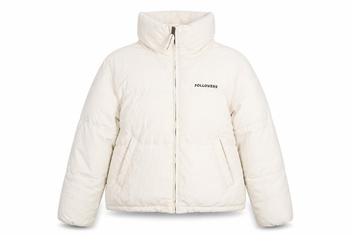 Bershka Women Ivory L Puffer Jacket Full Zip Padded