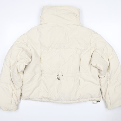 Bershka Women Ivory L Puffer Jacket Full Zip Padded