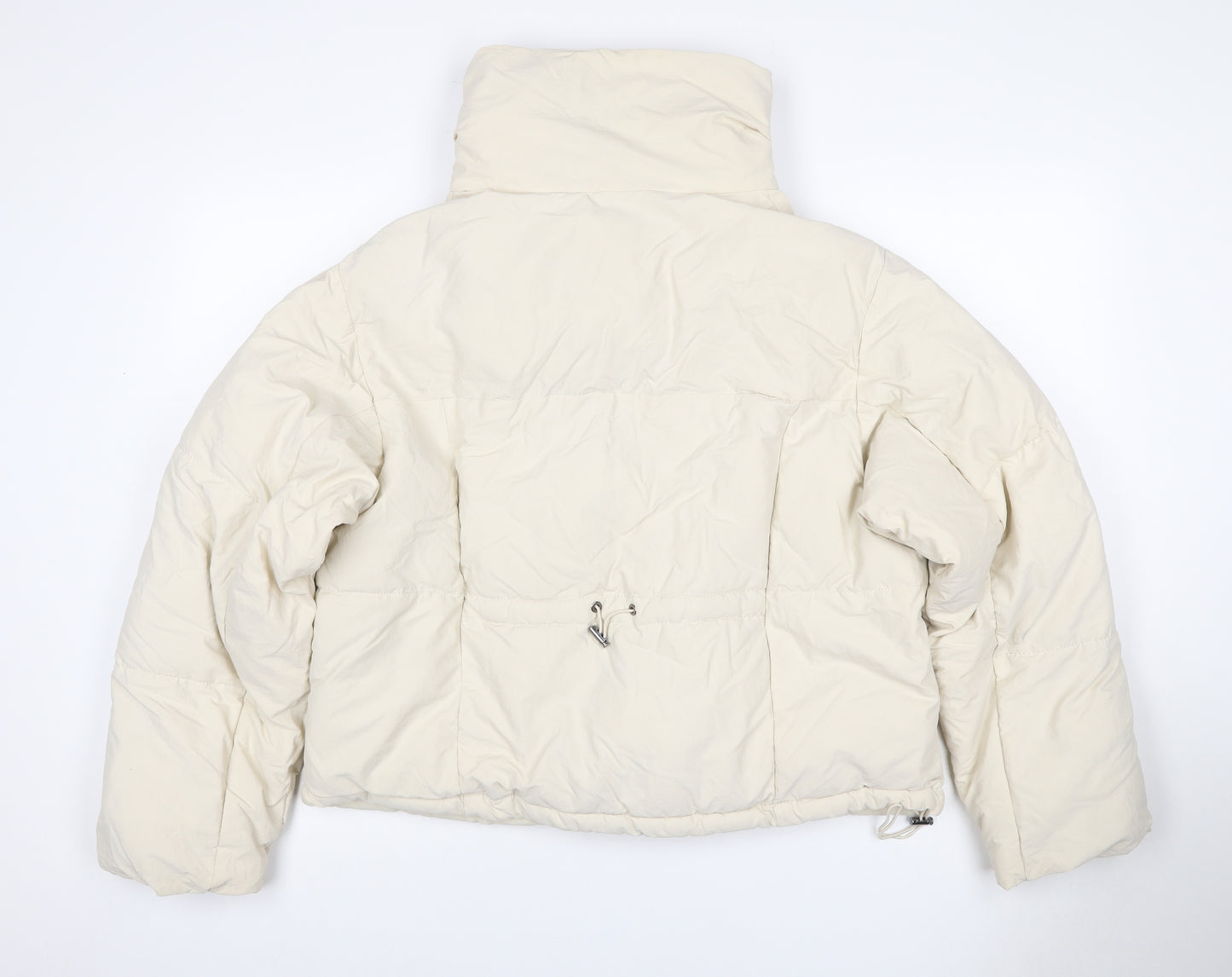 Bershka Women Ivory L Puffer Jacket Full Zip Padded
