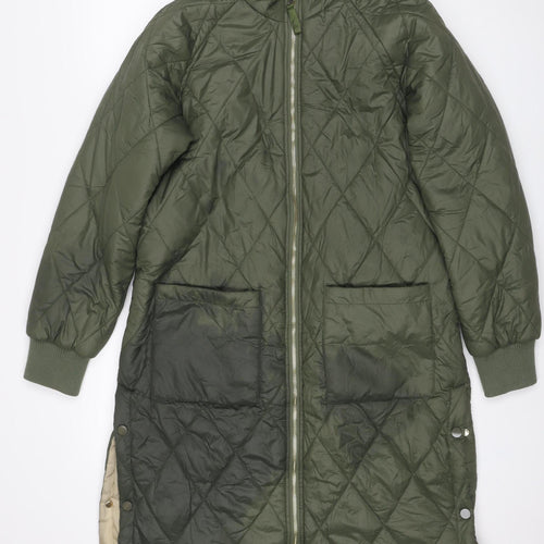 Saint Tropez Women’s Green XS Quilted Padded Reversible Bomber Jacket