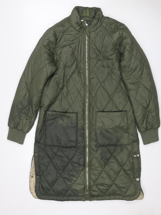 Saint Tropez Women’s Green XS Quilted Padded Reversible Bomber Jacket