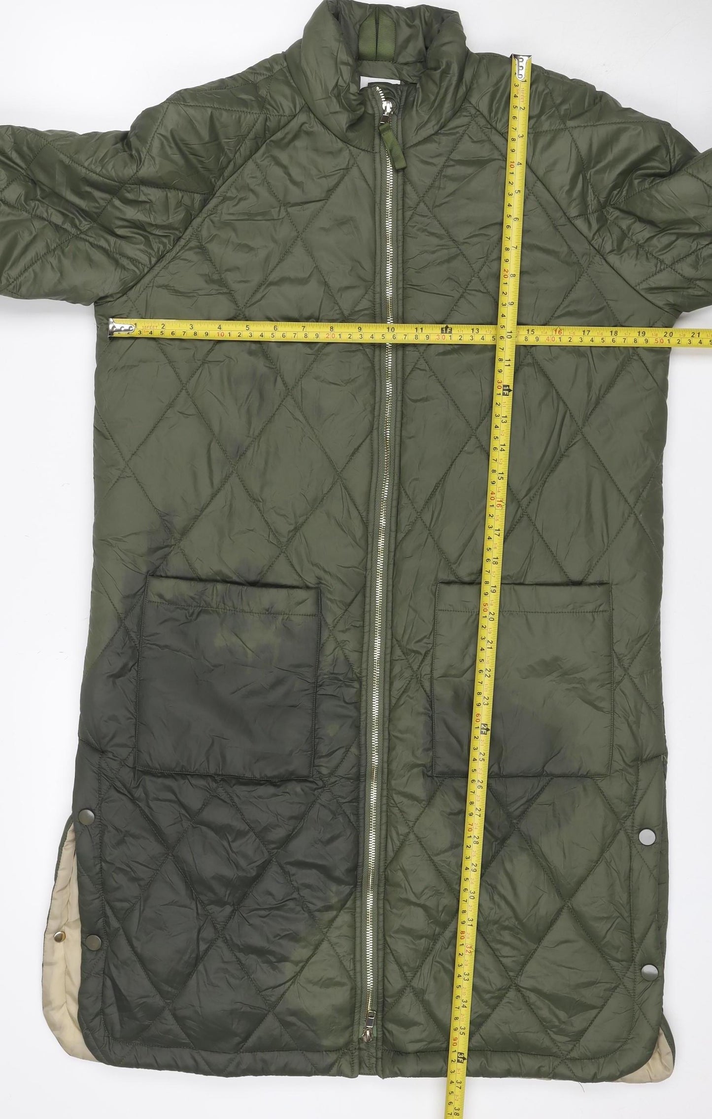 Saint Tropez Women’s Green XS Quilted Padded Reversible Bomber Jacket