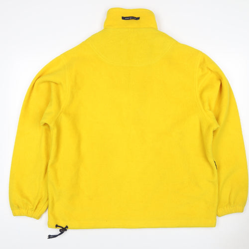GANT Women Yellow S 1/4 Zip Fleece Pullover Sweatshirt