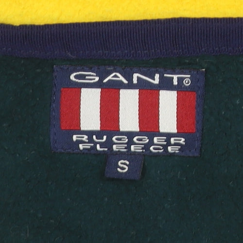 GANT Women Yellow S 1/4 Zip Fleece Pullover Sweatshirt