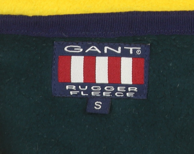 GANT Women Yellow S 1/4 Zip Fleece Pullover Sweatshirt