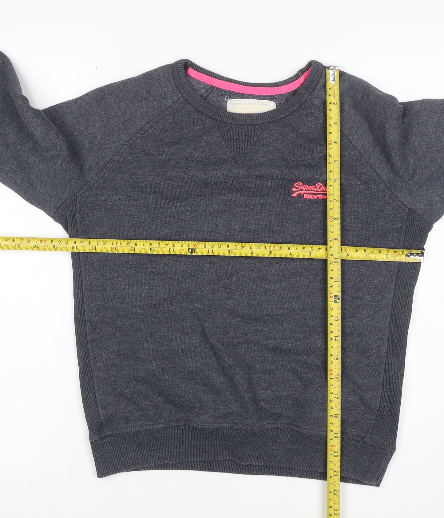 Superdry Women’s Grey S Vintage Orange Label Logo Sweatshirt