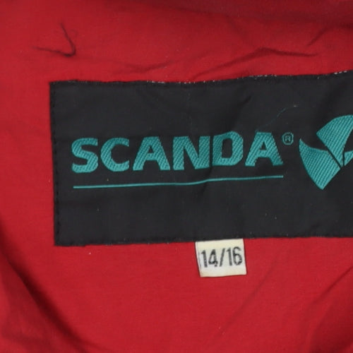 Scanda Women’s Red Size 14 Anorak Hooded Zip Jacket