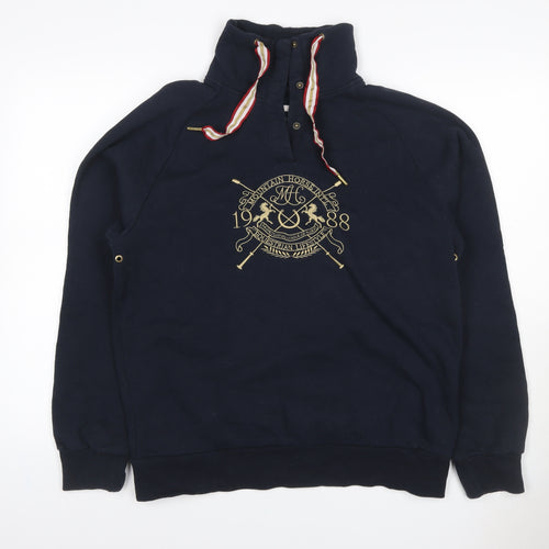 Mountain Horse Men’s Blue M Henley Equestrian Sweatshirt